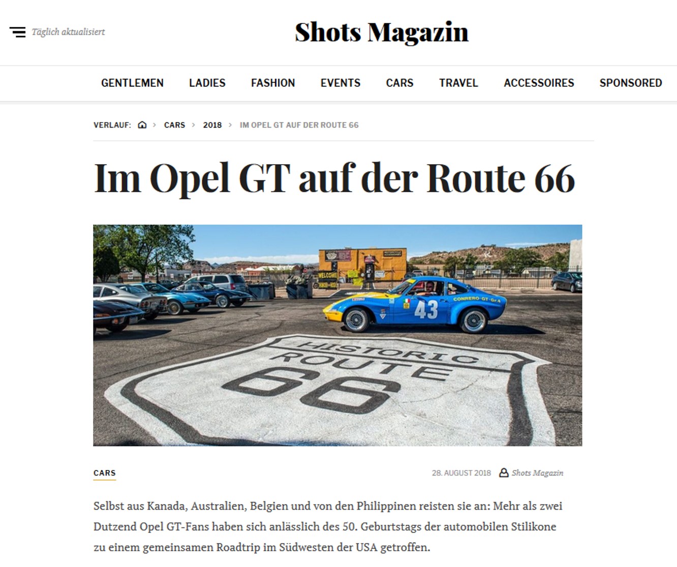 Shots Magazin Opel GT Route 66